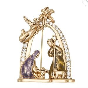 Napier Gold and Purple Nativity Brooch